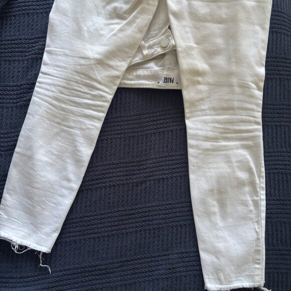 NWOT PAIGE DENIM Crisp White Verdugo Ankle Skinny Jean Raw Hem 27 - Picture 6 of 12